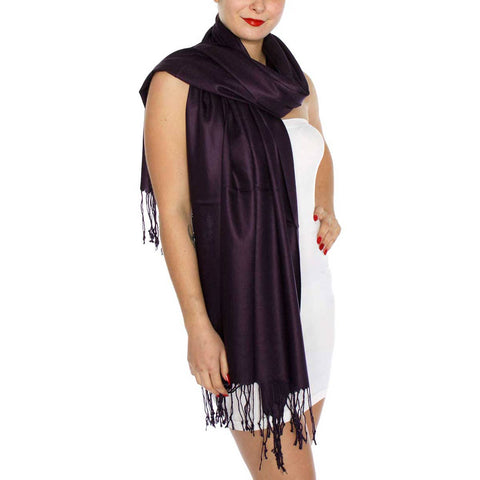 SERENITA - Cashmere feel wedding solid pashmina shawl wrap scarf