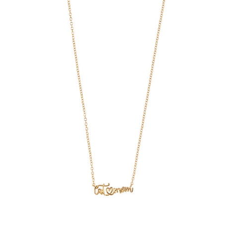 Fashion City - CAT MOM 18K Gold Plated Brass Necklace